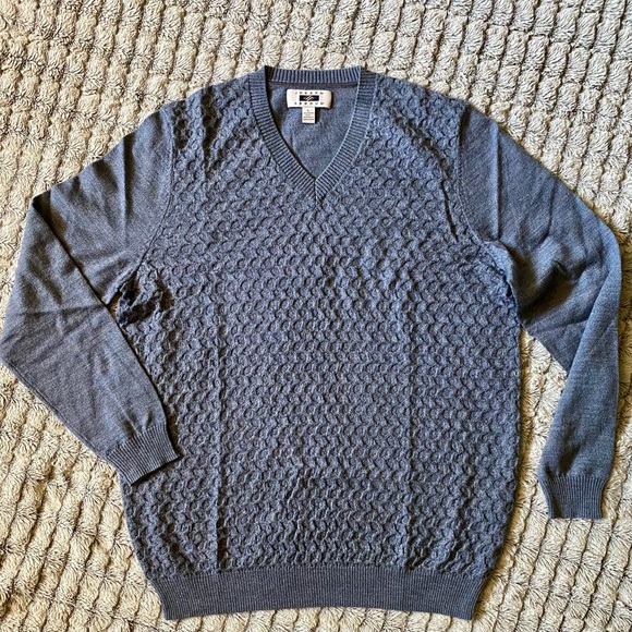 Joseph Abboud Blue V-Neck Sweater - Picture 2 of 5